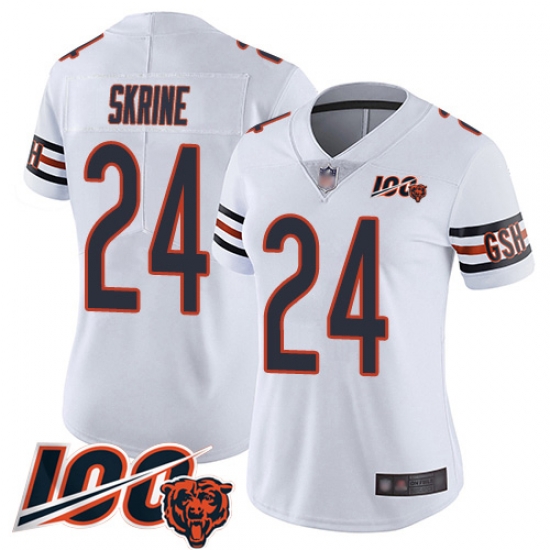 Women Chicago Bears 24 Buster Skrine White Vapor Untouchable Limited Player 100th Season Football Jersey Women Chicago Bears 24 Buster Skrine White Vapor Untouchable Limited Player 100th Season Football Jersey