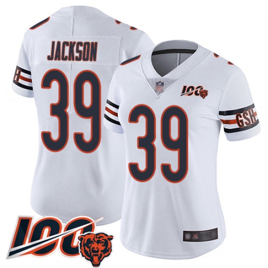 Women Chicago Bears 39 Eddie Jackson White Vapor Untouchable Limited Player 100th Season Football Jersey Women Chicago Bears 39 Eddie Jackson White Vapor Untouchable Limited Player 100th Season Football Jersey