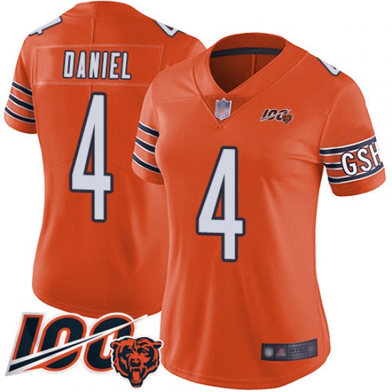 Women Chicago Bears 4 Chase Daniel Orange Alternate 100th Season Limited Football Jersey Women Chicago Bears 4 Chase Daniel Orange Alternate 100th Season Limited Football Jersey