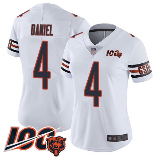Women Chicago Bears 4 Chase Daniel White Vapor Untouchable Limited Player 100th Season Football Jersey Women Chicago Bears 4 Chase Daniel White Vapor Untouchable Limited Player 100th Season Football Jersey