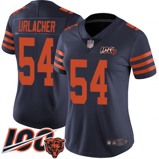 Women Chicago Bears 54 Brian Urlacher Limited Navy Blue Rush Vapor Untouchable 100th Season Football Jersey Women Chicago Bears 54 Brian Urlacher Limited Navy Blue Rush Vapor Untouchable 100th Season Football Jersey