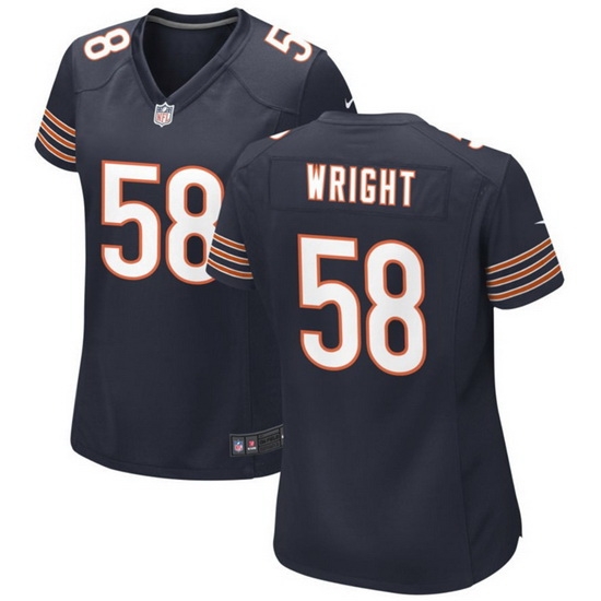 Women Chicago Bears 58 Darnell Wright Navy Stitched Game Jersey Women Chicago Bears 58 Darnell Wright Navy Stitched Game Jersey