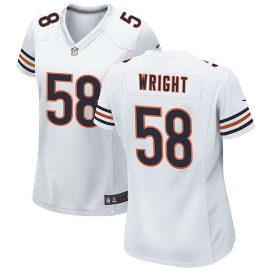 Women Chicago Bears 58 Darnell Wright White Stitched Game Jersey Women Chicago Bears 58 Darnell Wright White Stitched Game Jersey