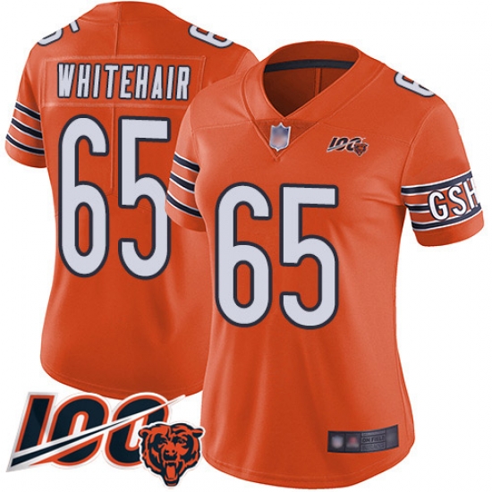 Women Chicago Bears 65 Cody Whitehair Orange Alternate 100th Season Limited Football Jersey Women Chicago Bears 65 Cody Whitehair Orange Alternate 100th Season Limited Football Jersey