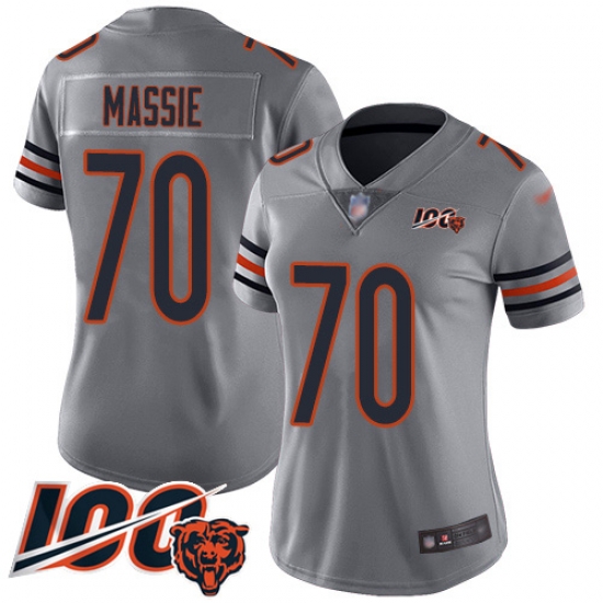 Women Chicago Bears 70 Bobby Massie Limited Silver Inverted Legend 100th Season Football Jersey Women Chicago Bears 70 Bobby Massie Limited Silver Inverted Legend 100th Season Football Jersey