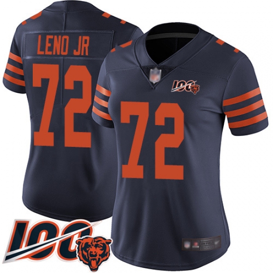 Women Chicago Bears 72 Charles Leno Limited Navy Blue Rush Vapor Untouchable 100th Season Football Jersey Women Chicago Bears 72 Charles Leno Limited Navy Blue Rush Vapor Untouchable 100th Season Football Jersey