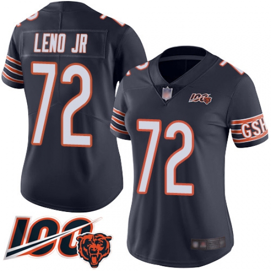 Women Chicago Bears 72 Charles Leno Navy Blue Team Color 100th Season Limited Football Jersey Women Chicago Bears 72 Charles Leno Navy Blue Team Color 100th Season Limited Football Jersey