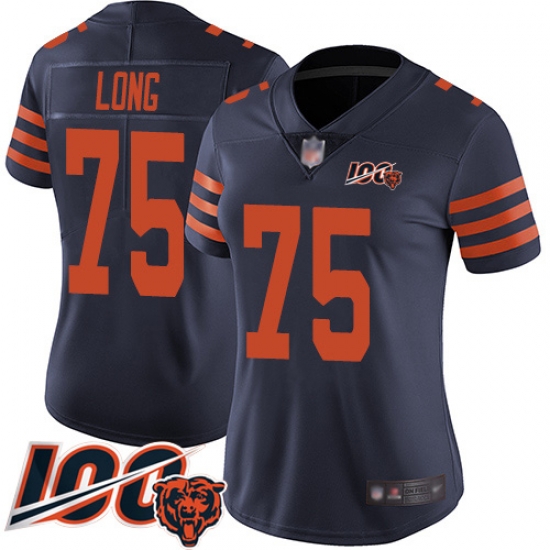 Women Chicago Bears 75 Kyle Long Limited Navy Blue Rush Vapor Untouchable 100th Season Football Jersey Women Chicago Bears 75 Kyle Long Limited Navy Blue Rush Vapor Untouchable 100th Season Football Jersey