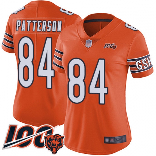 Women Chicago Bears 84 Cordarrelle Patterson Orange Alternate 100th Season Limited Football Jerseyrse Women Chicago Bears 84 Cordarrelle Patterson Orange Alternate 100th Season Limited Football Jerseyrse