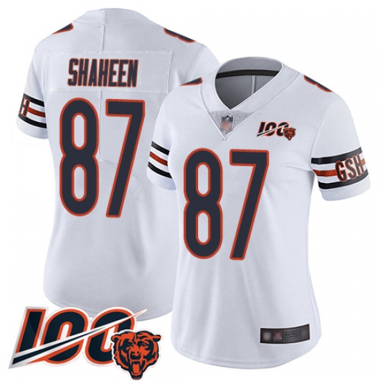 Women Chicago Bears 87 Adam Shaheen White Vapor Untouchable Limited Player 100th Season Football Jersey Women Chicago Bears 87 Adam Shaheen White Vapor Untouchable Limited Player 100th Season Football Jersey