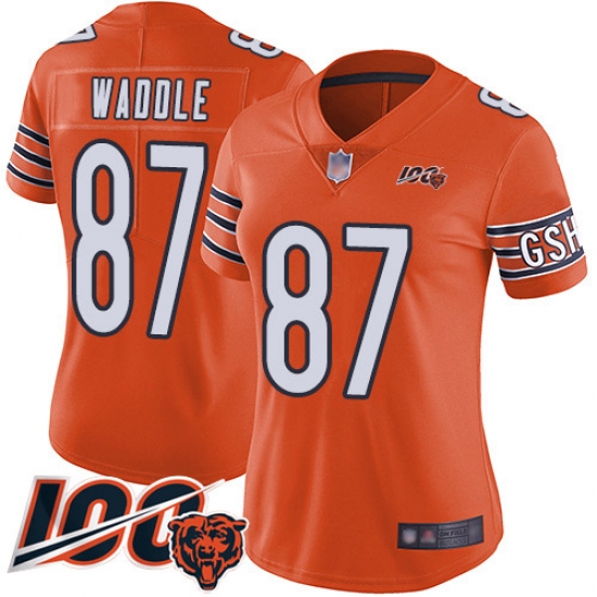 Women Chicago Bears 87 Tom Waddle Orange Alternate 100th Season Limited Football Jersey Women Chicago Bears 87 Tom Waddle Orange Alternate 100th Season Limited Football Jersey