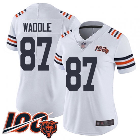 Women Chicago Bears 87 Tom Waddle White 100th Season Limited Football Jersey Women Chicago Bears 87 Tom Waddle White 100th Season Limited Football Jersey