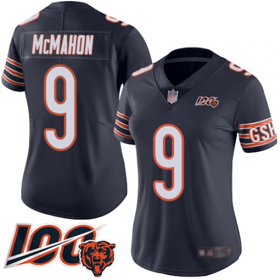 Women Chicago Bears 9 Jim McMahon Navy Blue Team Color 100th Season Limited Football Jersey Women Chicago Bears 9 Jim McMahon Navy Blue Team Color 100th Season Limited Football Jersey