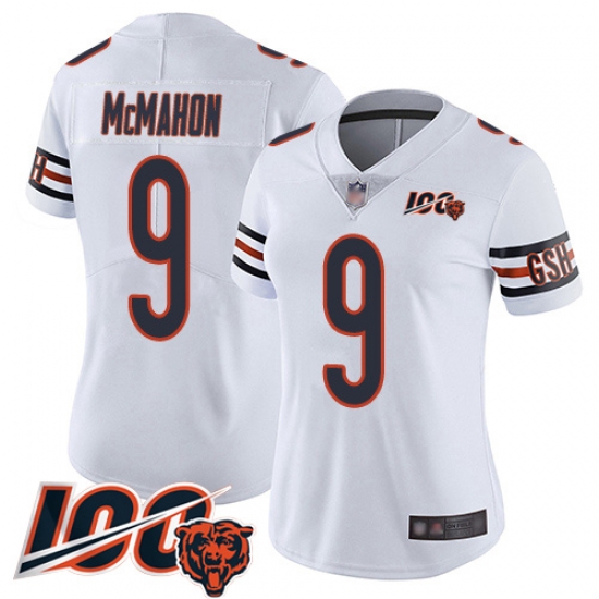 Women Chicago Bears 9 Jim McMahon White Vapor Untouchable Limited Player 100th Season Football Jersey Women Chicago Bears 9 Jim McMahon White Vapor Untouchable Limited Player 100th Season Football Jersey