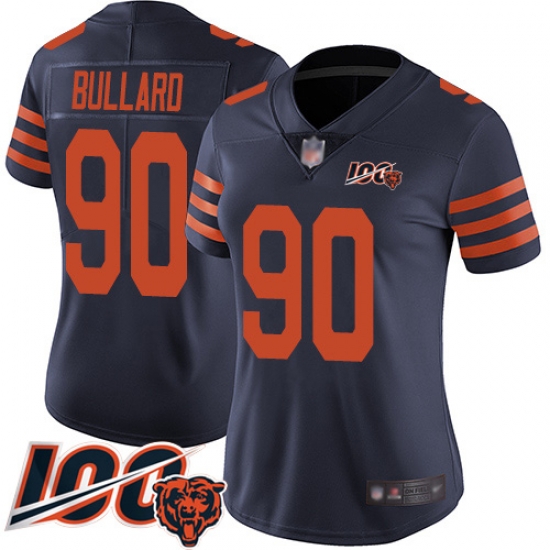 Women Chicago Bears 90 Jonathan Bullard Limited Navy Blue Rush Vapor Untouchable 100th Season Football Jersey Women Chicago Bears 90 Jonathan Bullard Limited Navy Blue Rush Vapor Untouchable 100th Season Football Jersey