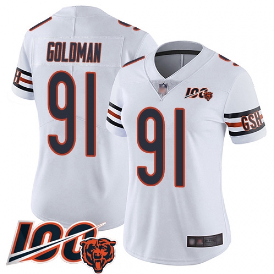 Women Chicago Bears 91 Eddie Goldman White Vapor Untouchable Limited Player 100th Season Football Jersey Women Chicago Bears 91 Eddie Goldman White Vapor Untouchable Limited Player 100th Season Football Jersey