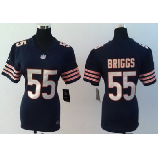 Women Nike Chicago Bears #55 Lance Briggs Blue NFL Jerseys Women Nike Chicago Bears #55 Lance Briggs Blue NFL Jerseys
