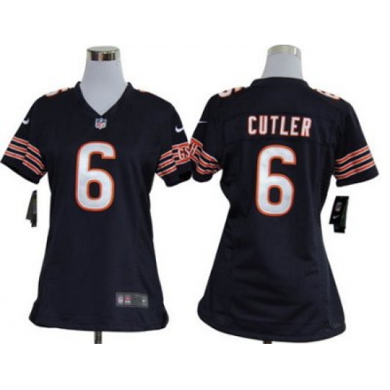 Women Nike Chicago Bears 6# Jay Cutler Blue Jersey Women Nike Chicago Bears 6# Jay Cutler Blue Jersey