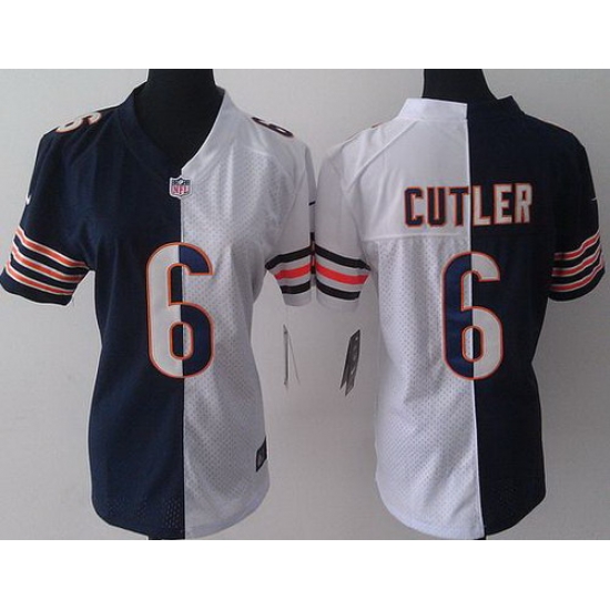 Women Nike Chicago Bears 6 Jay Cutler Blue White Split NFL Jerseys Women Nike Chicago Bears 6 Jay Cutler Blue White Split NFL Jerseys