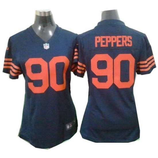 Women Nike Chicago Bears 90 Julius Peppers Blue NFL Jerseys Orange Number Women Nike Chicago Bears 90 Julius Peppers Blue NFL Jerseys Orange Number