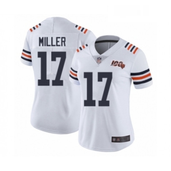 Womens Chicago Bears 17 Anthony Miller White 100th Season Limited Football Jersey Womens Chicago Bears 17 Anthony Miller White 100th Season Limited Football Jersey