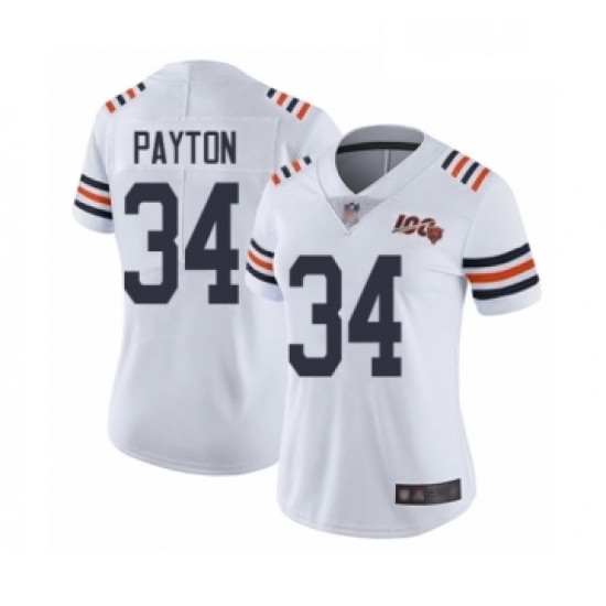 Womens Chicago Bears 34 Walter Payton White 100th Season Limited Football Jersey Womens Chicago Bears 34 Walter Payton White 100th Season Limited Football Jersey