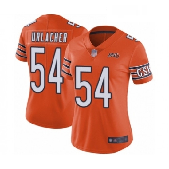 Womens Chicago Bears 54 Brian Urlacher Orange Alternate 100th Season Limited Football Jersey Womens Chicago Bears 54 Brian Urlacher Orange Alternate 100th Season Limited Football Jersey