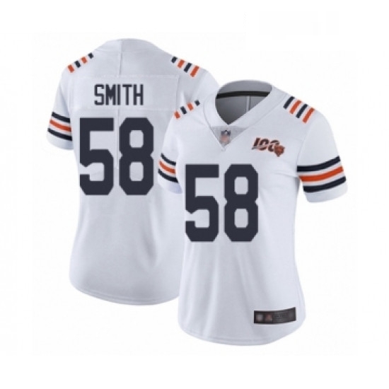 Womens Chicago Bears 58 Roquan Smith White 100th Season Limited Football Jersey Womens Chicago Bears 58 Roquan Smith White 100th Season Limited Football Jersey