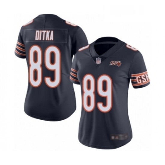Womens Chicago Bears 89 Mike Ditka Navy Blue Team Color 100th Season Limited Football Jersey Womens Chicago Bears 89 Mike Ditka Navy Blue Team Color 100th Season Limited Football Jersey