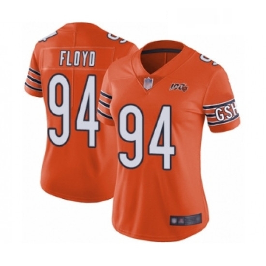 Womens Chicago Bears 94 Leonard Floyd Orange Alternate 100th Season Limited Football Jersey Womens Chicago Bears 94 Leonard Floyd Orange Alternate 100th Season Limited Football Jersey