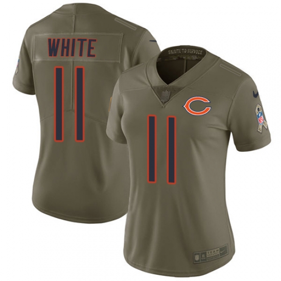 Womens Nike Bears #11 Kevin White Olive Stitched NFL Limited 2017 Salute to Service Jersey Womens Nike Bears #11 Kevin White Olive Stitched NFL Limited 2017 Salute to Service Jersey