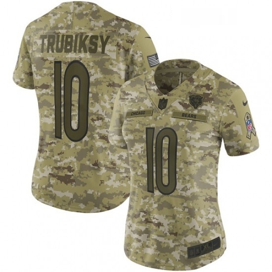 Womens Nike Chicago Bears 10 Mitchell Trubisky Limited Camo 2018 Salute to Service NFL Jersey Womens Nike Chicago Bears 10 Mitchell Trubisky Limited Camo 2018 Salute to Service NFL Jersey