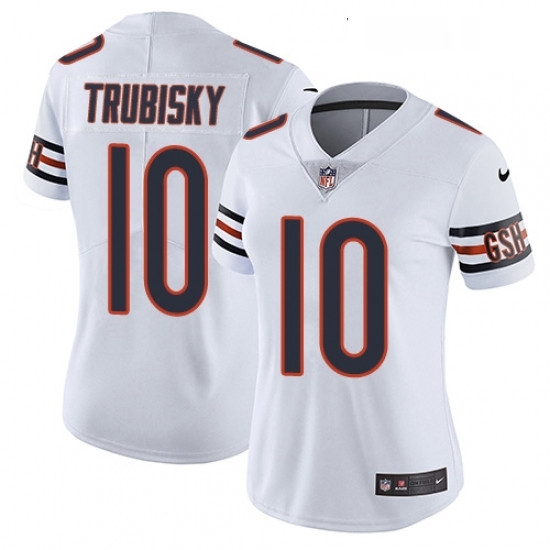 Womens Nike Chicago Bears 10 Mitchell Trubisky White Vapor Untouchable Limited Player NFL Jersey Womens Nike Chicago Bears 10 Mitchell Trubisky White Vapor Untouchable Limited Player NFL Jersey