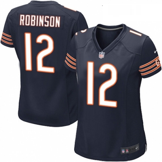 Womens Nike Chicago Bears 12 Allen Robinson Game Navy Blue Team Color NFL Jersey Womens Nike Chicago Bears 12 Allen Robinson Game Navy Blue Team Color NFL Jersey