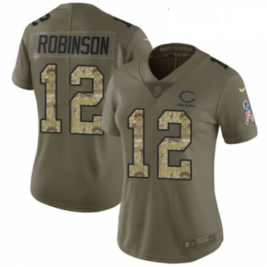 Womens Nike Chicago Bears 12 Allen Robinson Limited OliveCamo 2017 Salute to Service NFL Jersey Womens Nike Chicago Bears 12 Allen Robinson Limited OliveCamo 2017 Salute to Service NFL Jersey
