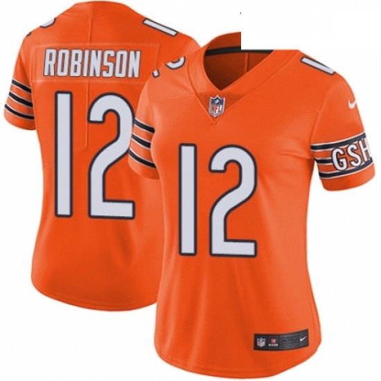 Womens Nike Chicago Bears 12 Allen Robinson Limited Orange Rush Vapor Untouchable NFL Jersey Womens Nike Chicago Bears 12 Allen Robinson Limited Orange Rush Vapor Untouchable NFL Jersey