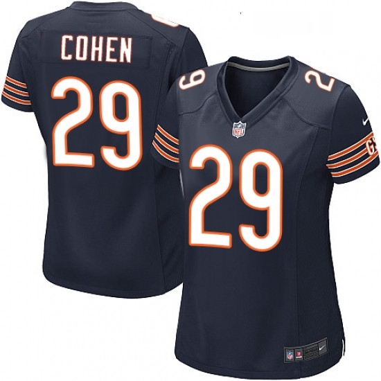 Womens Nike Chicago Bears 29 Tarik Cohen Game Navy Blue Team Color NFL Jersey Womens Nike Chicago Bears 29 Tarik Cohen Game Navy Blue Team Color NFL Jersey