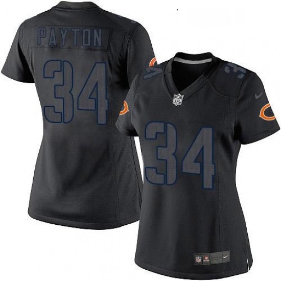 Womens Nike Chicago Bears 34 Walter Payton Limited Black Impact NFL Jersey Womens Nike Chicago Bears 34 Walter Payton Limited Black Impact NFL Jersey
