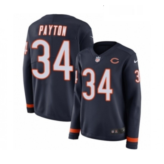 Womens Nike Chicago Bears 34 Walter Payton Limited Navy Blue Therma Long Sleeve NFL Jersey Womens Nike Chicago Bears 34 Walter Payton Limited Navy Blue Therma Long Sleeve NFL Jersey