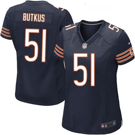 Womens Nike Chicago Bears 51 Dick Butkus Game Navy Blue Team Color NFL Jersey Womens Nike Chicago Bears 51 Dick Butkus Game Navy Blue Team Color NFL Jersey