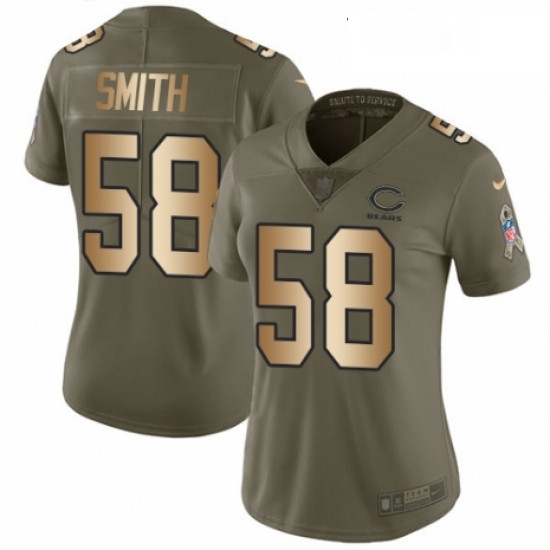 Womens Nike Chicago Bears 58 Roquan Smith Limited Olive Gold 2017 Salute to Service NFL Jersey Womens Nike Chicago Bears 58 Roquan Smith Limited Olive Gold 2017 Salute to Service NFL Jersey