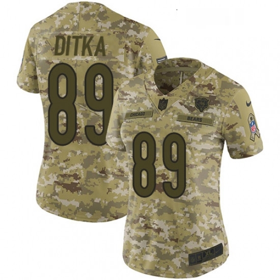 Womens Nike Chicago Bears 89 Mike Ditka Limited Camo 2018 Salute to Service NFL Jersey Womens Nike Chicago Bears 89 Mike Ditka Limited Camo 2018 Salute to Service NFL Jersey