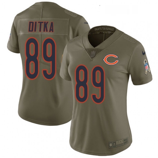 Womens Nike Chicago Bears 89 Mike Ditka Limited Olive 2017 Salute to Service NFL Jersey Womens Nike Chicago Bears 89 Mike Ditka Limited Olive 2017 Salute to Service NFL Jersey