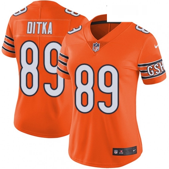 Womens Nike Chicago Bears 89 Mike Ditka Limited Orange Rush Vapor Untouchable NFL Jersey Womens Nike Chicago Bears 89 Mike Ditka Limited Orange Rush Vapor Untouchable NFL Jersey