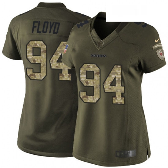 Womens Nike Chicago Bears 94 Leonard Floyd Elite Green Salute to Service NFL Jersey Womens Nike Chicago Bears 94 Leonard Floyd Elite Green Salute to Service NFL Jersey