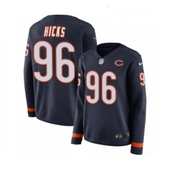 Womens Nike Chicago Bears 96 Akiem Hicks Limited Navy Blue Therma Long Sleeve NFL Jersey Womens Nike Chicago Bears 96 Akiem Hicks Limited Navy Blue Therma Long Sleeve NFL Jersey