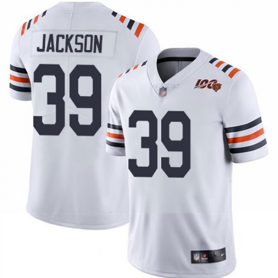 Bears 39 Eddie Jackson White Alternate Youth Stitched Football Vapor Untouchable Limited 100th Season Jersey Bears 39 Eddie Jackson White Alternate Youth Stitched Football Vapor Untouchable Limited 100th Season Jersey