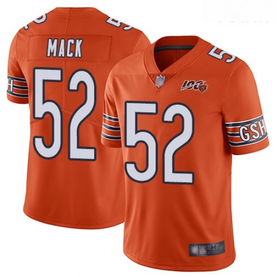Bears #52 Khalil Mack Orange Youth Stitched Football Limited Rush 100th Season Jersey Bears #52 Khalil Mack Orange Youth Stitched Football Limited Rush 100th Season Jersey
