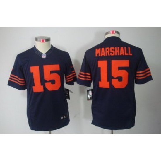 Nike Youth Chicago Bears #5 Brandon Marshall Blue LIMITED Jerseys(Orange Number)