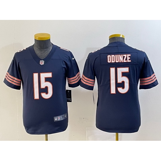 Youth Chicago Bears 15 Rome Odunze Navy 2024 Draft Vapor Stitched Jersey 1 Youth Chicago Bears 15 Rome Odunze Navy 2024 Draft Vapor Stitched Jersey 1
